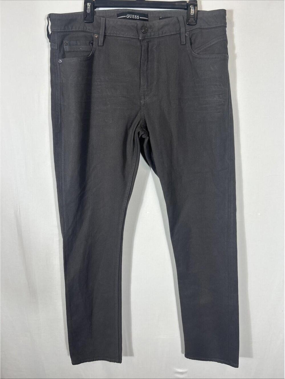 $125 Guess Jeans Men's Gray Slim Straight 38 X 32 Los Angeles 1981 Logo Denim